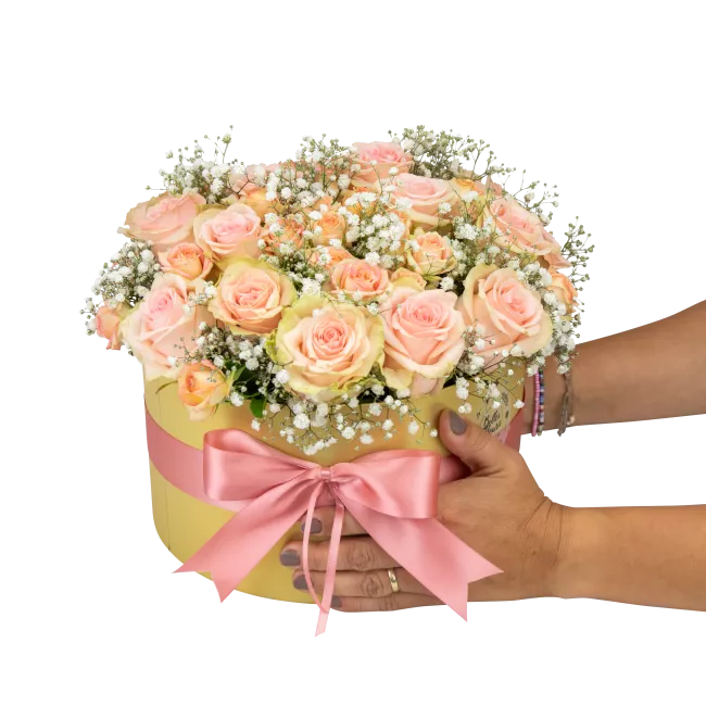 Flower box of roses